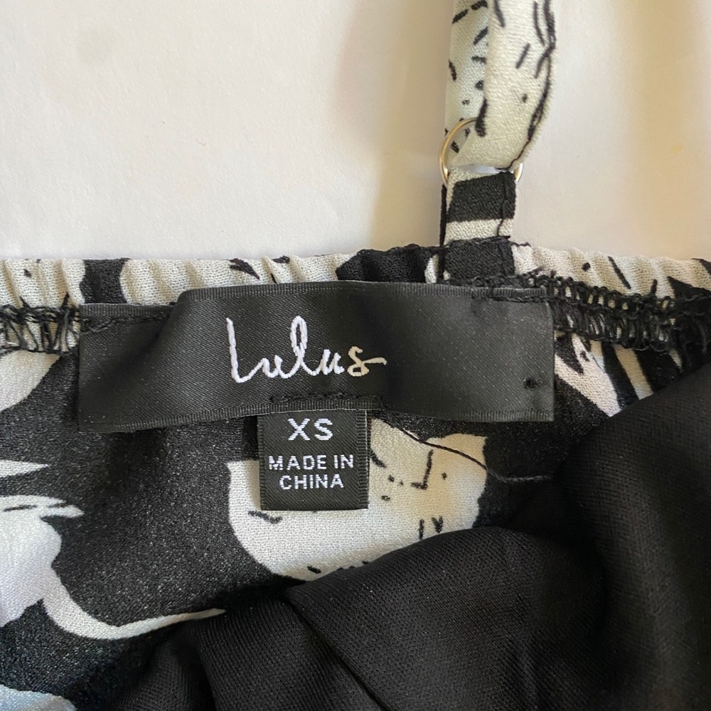 LULUS Women's Darling Daylily White & Black Floral Print High-Low Maxi Dress XS - Picture 4 of 11